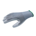 Hespax Cheap Grey PU Work Gloves Seamless Industrial